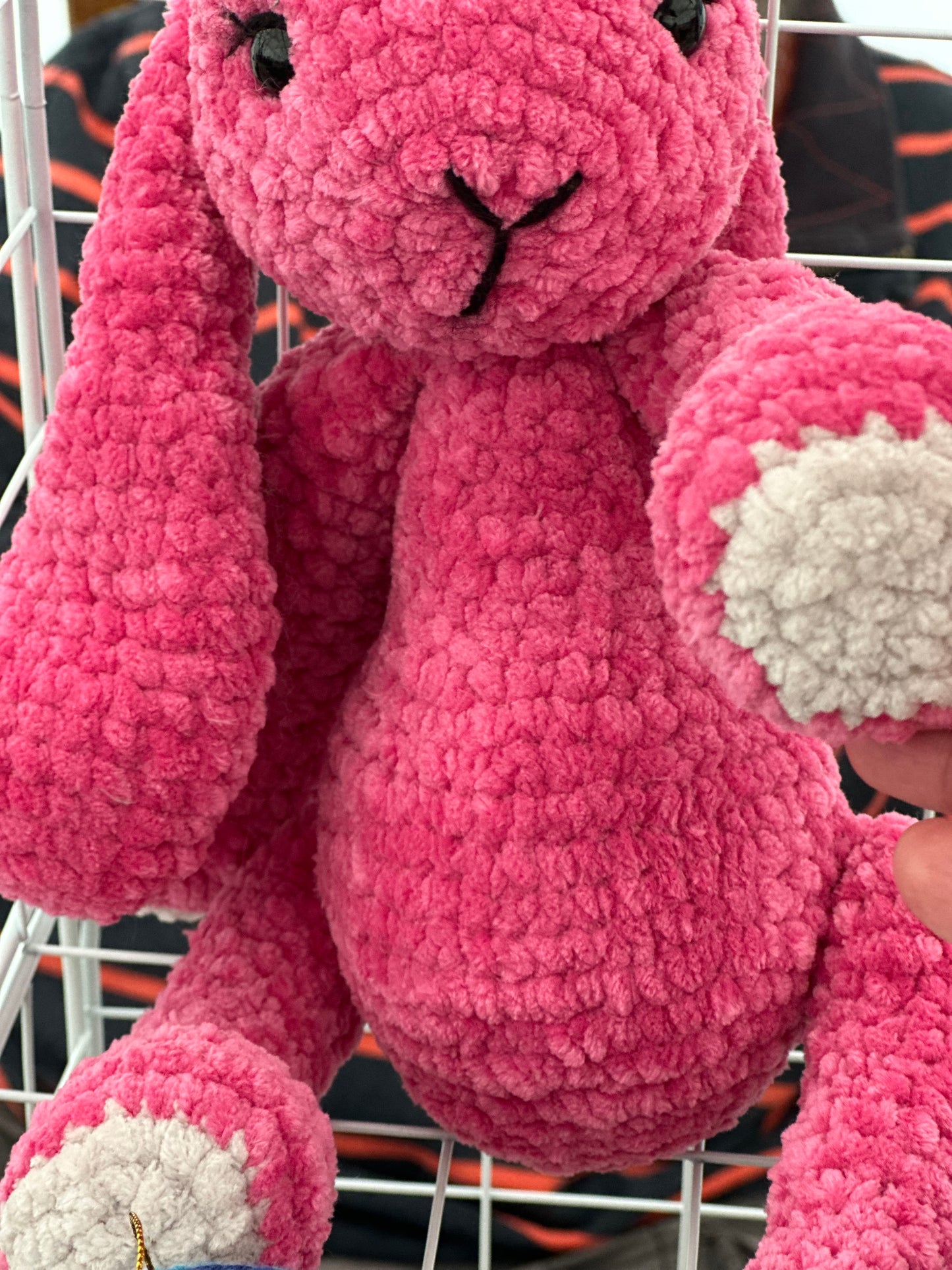 Rachael Rabbit, crochet Rabbit, handmade, cotton and chenille, animal, cute, gift, Christmas, gift ideas, recycled