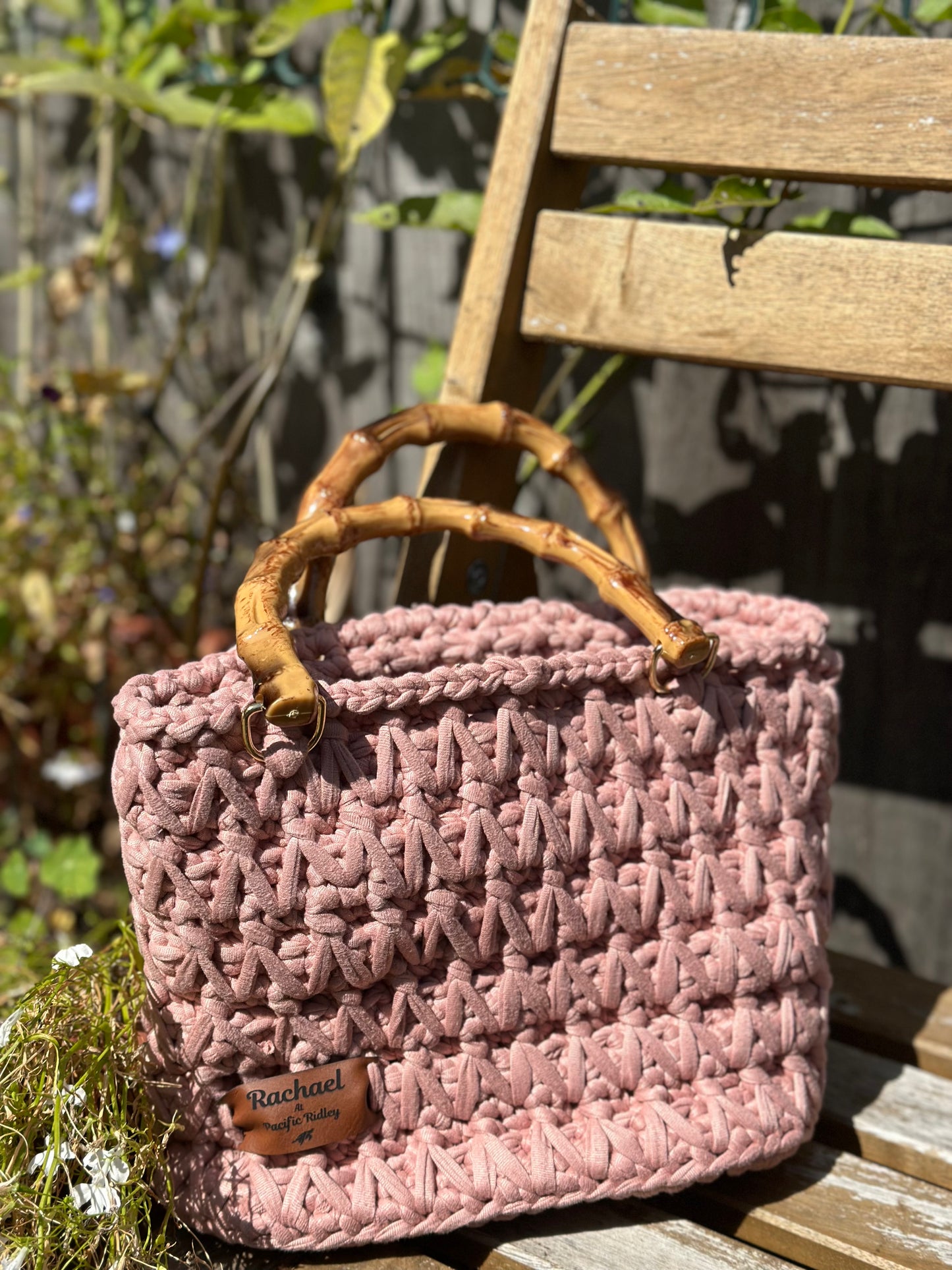The Rachael Bag, T-Shirt yarn, ideal for nights out or meeting friends for a meal, your choice of colour, sustainable .