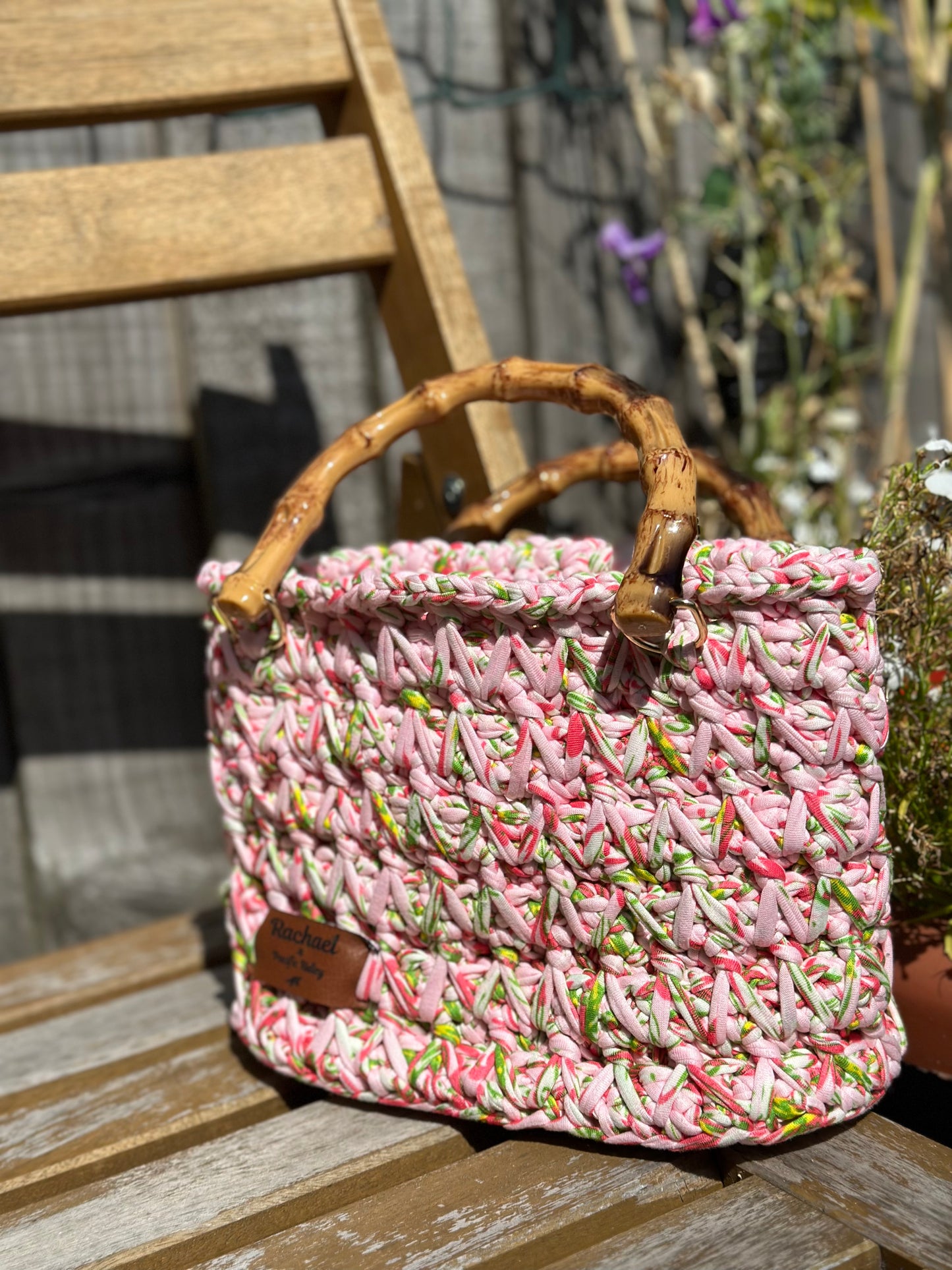 The Rachael Bag, T-Shirt yarn, ideal for nights out or meeting friends for a meal, your choice of colour, sustainable .