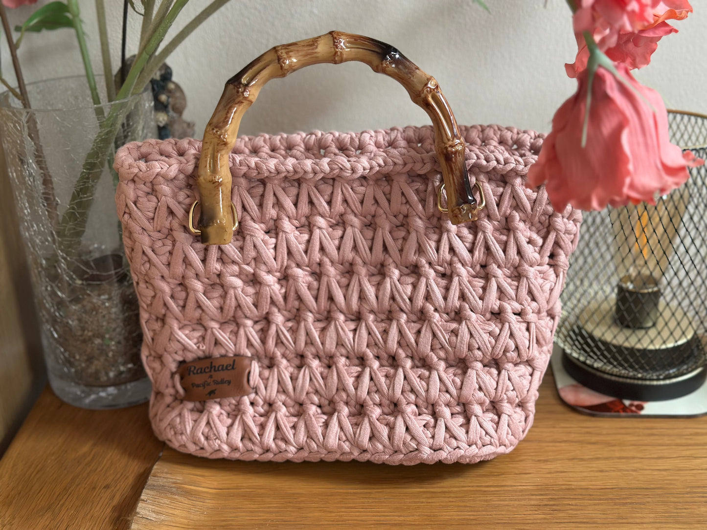 The Rachael Bag, T-Shirt yarn, ideal for nights out or meeting friends for a meal, your choice of colour, sustainable .