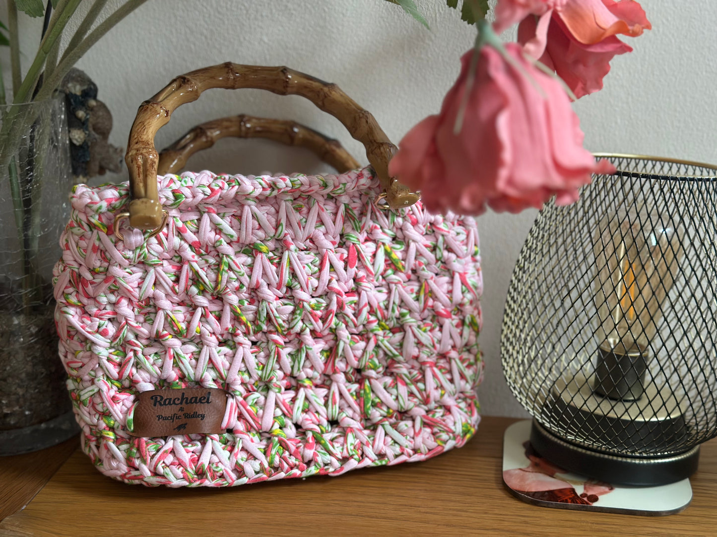 The Rachael Bag, T-Shirt yarn, ideal for nights out or meeting friends for a meal, your choice of colour, sustainable .