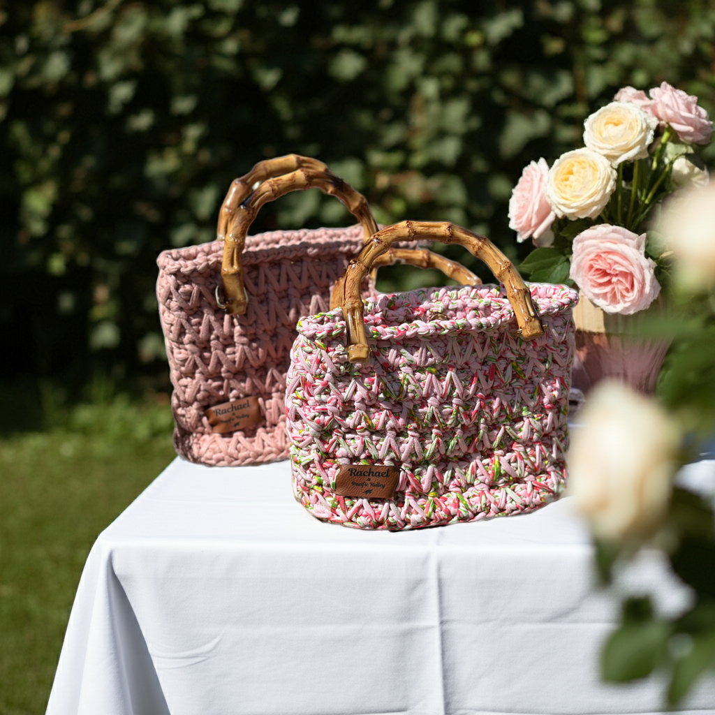 The Rachael Bag, T-Shirt yarn, ideal for nights out or meeting friends for a meal, your choice of colour, sustainable .