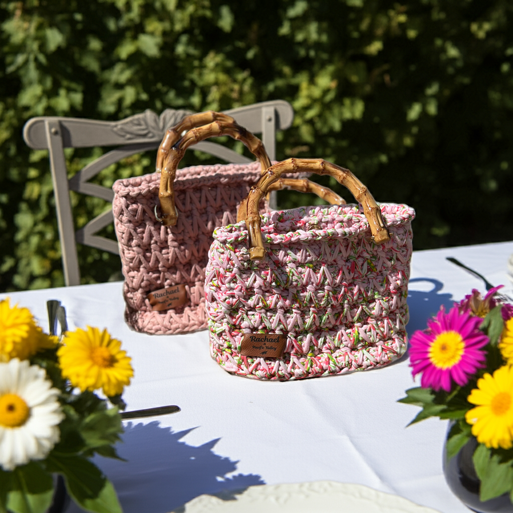The Rachael Bag, T-Shirt yarn, ideal for nights out or meeting friends for a meal, your choice of colour, sustainable .