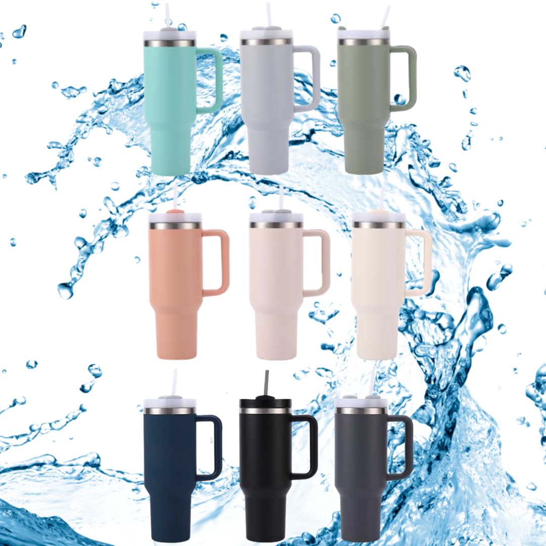 40oz Thermal Cups, Car tumbler, stays Hot up to 12 hrs, chilled for 24 hrs, comes with straw lid and straw.