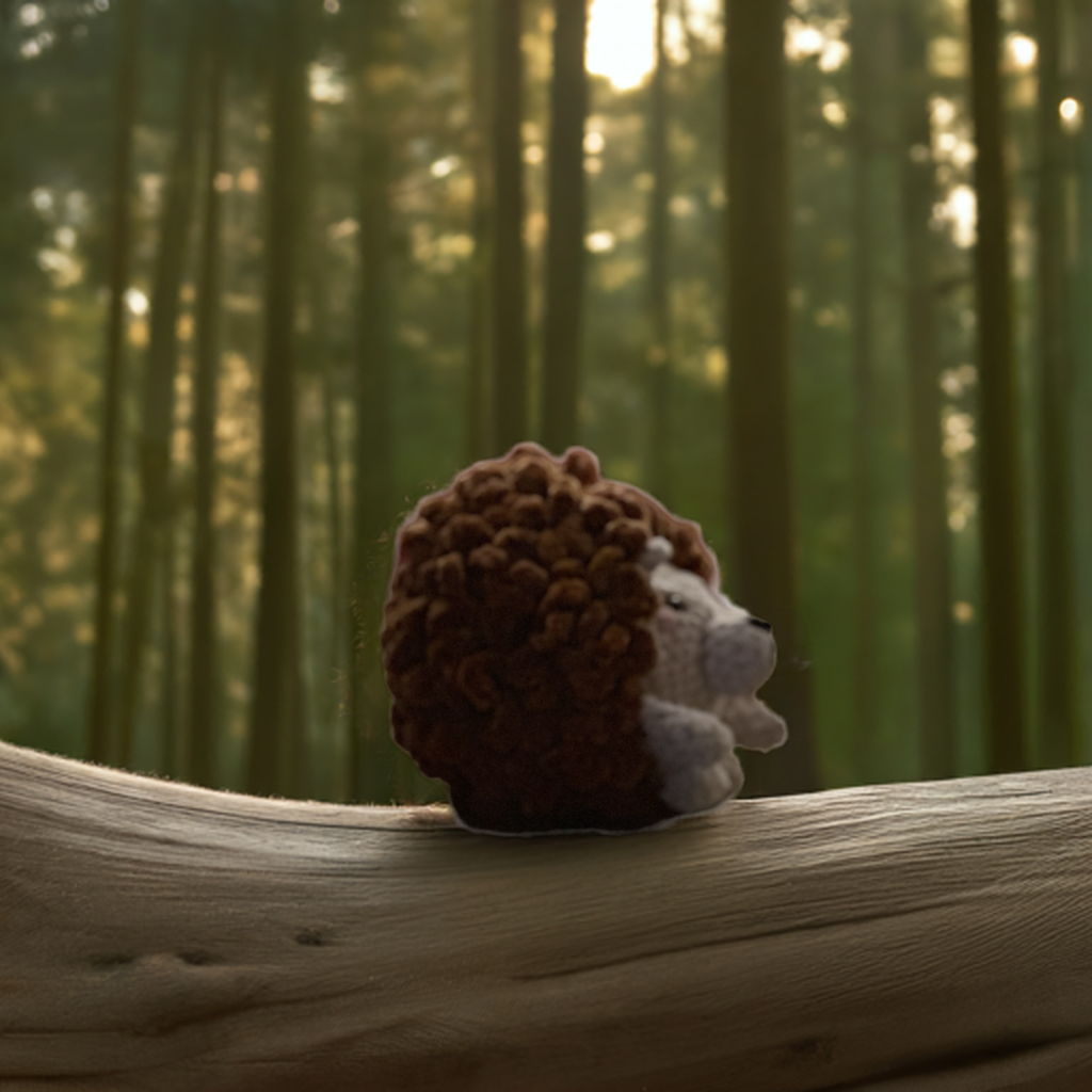 Large Chenille Crochet Hedgehog