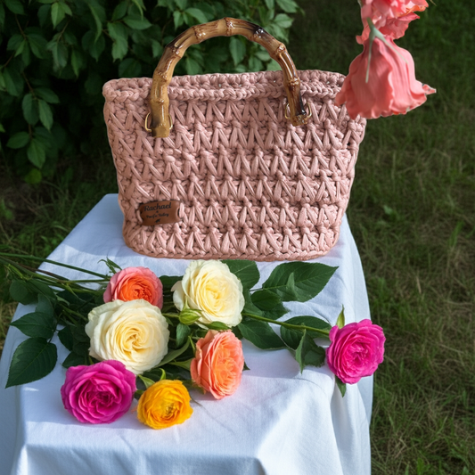 The Rachael Bag, T-Shirt yarn, ideal for nights out or meeting friends for a meal, your choice of colour, sustainable .