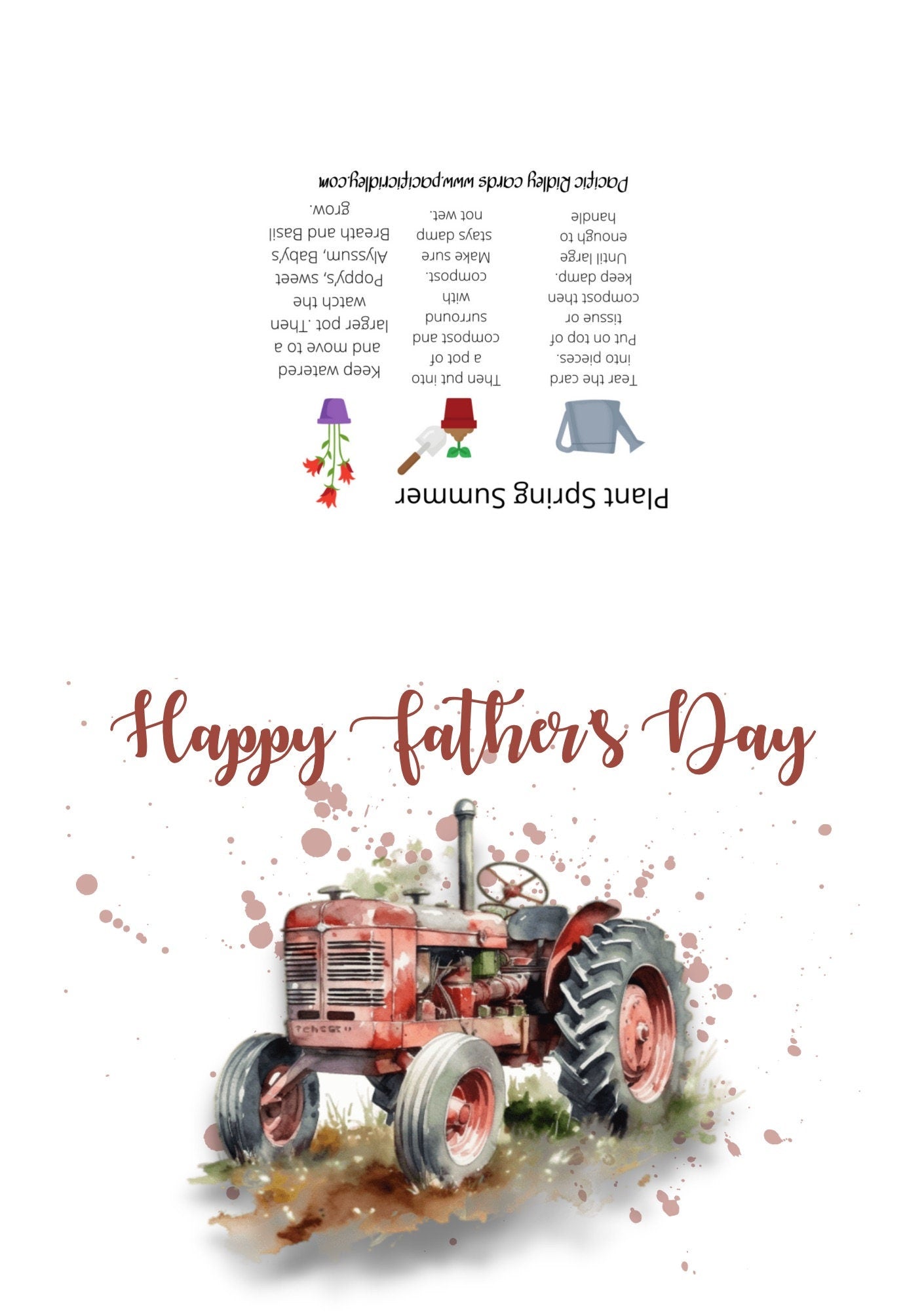 Seeded Father’s Day Cards, produces 4 varieties of Bee Friendly Flowers, Basil, baby’s Breath, Poppy’s, sweet Alyssum, reuseable