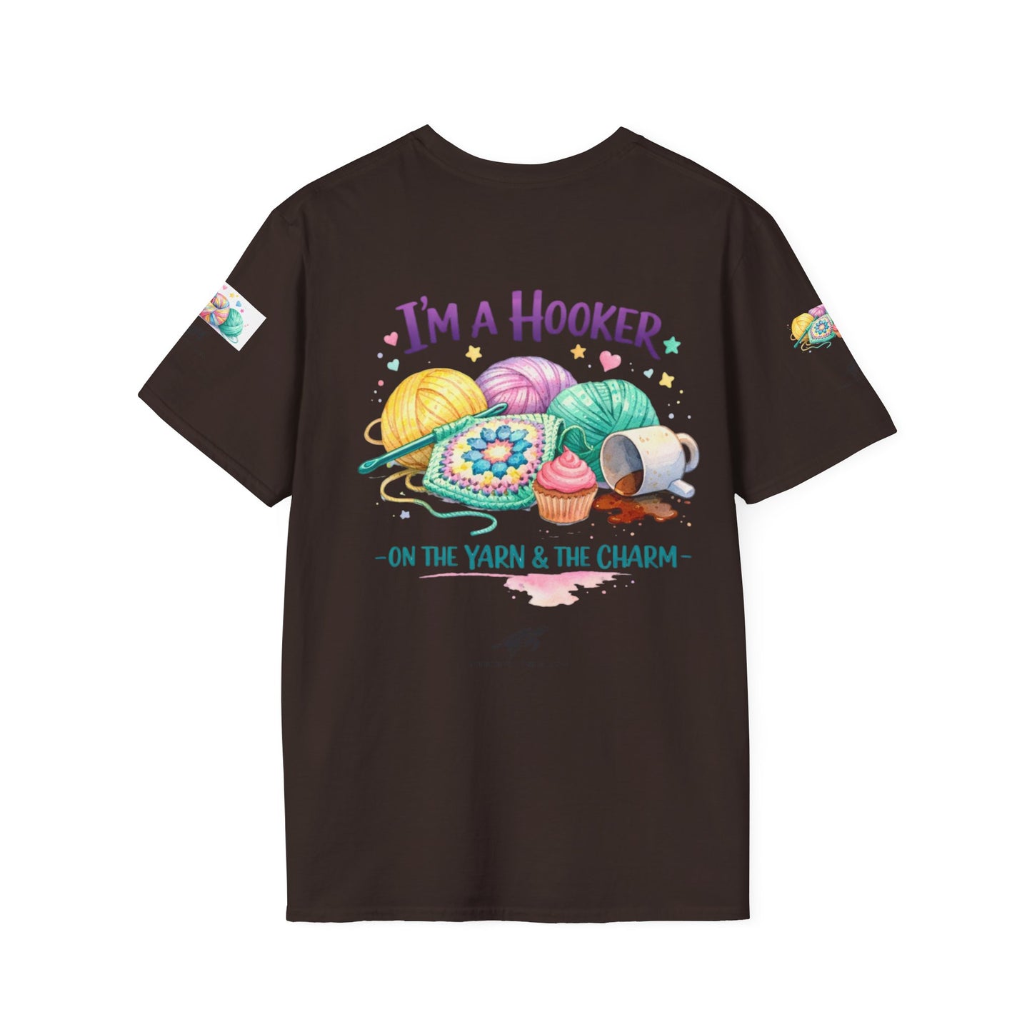 Hooked on Crochet T‑Shirt — "I'm a Hooker" Yarn Lovers Tee