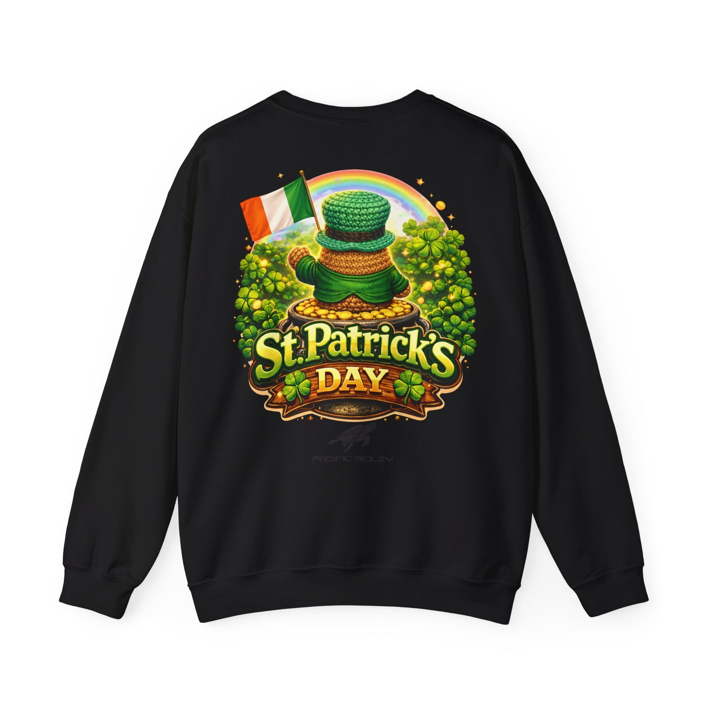 St. Patrick's Day Leprechaun Bear Crewneck Sweatshirt | Irish Shamrock Rainbow