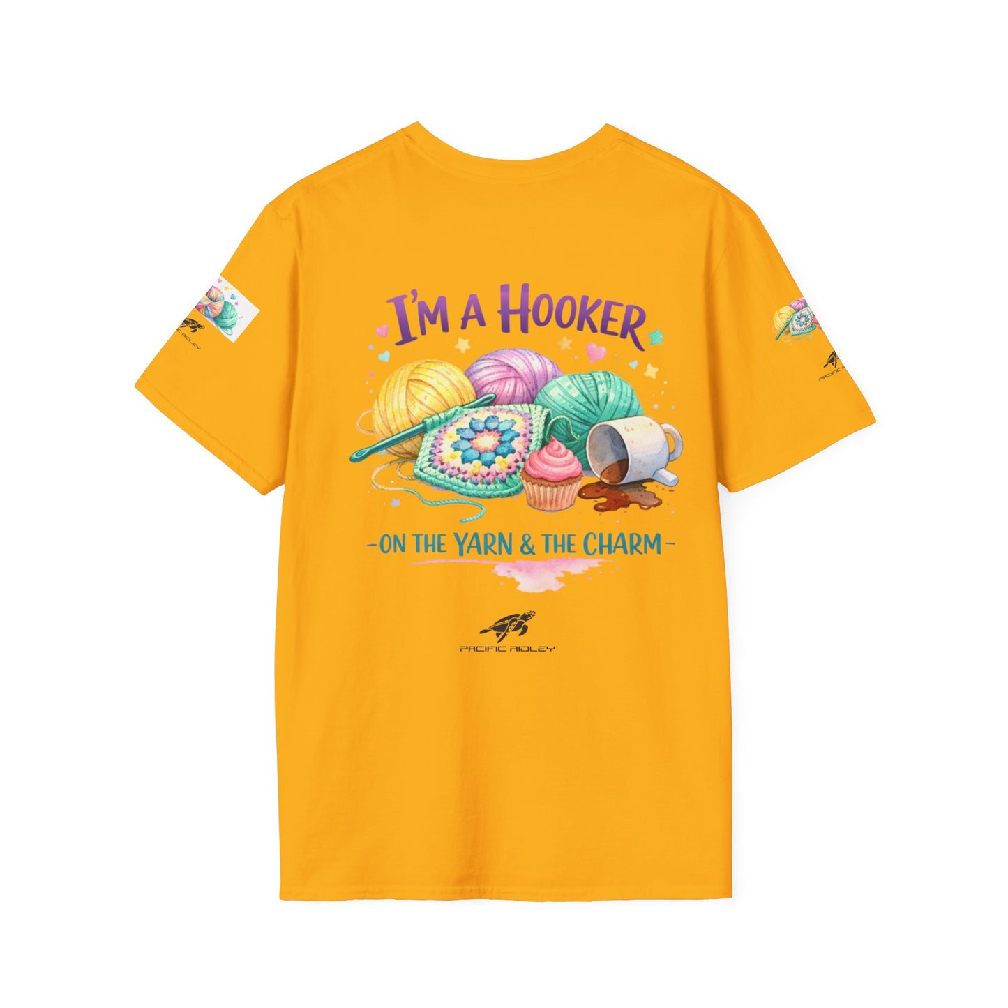 Hooked on Crochet T‑Shirt — "I'm a Hooker" Yarn Lovers Tee