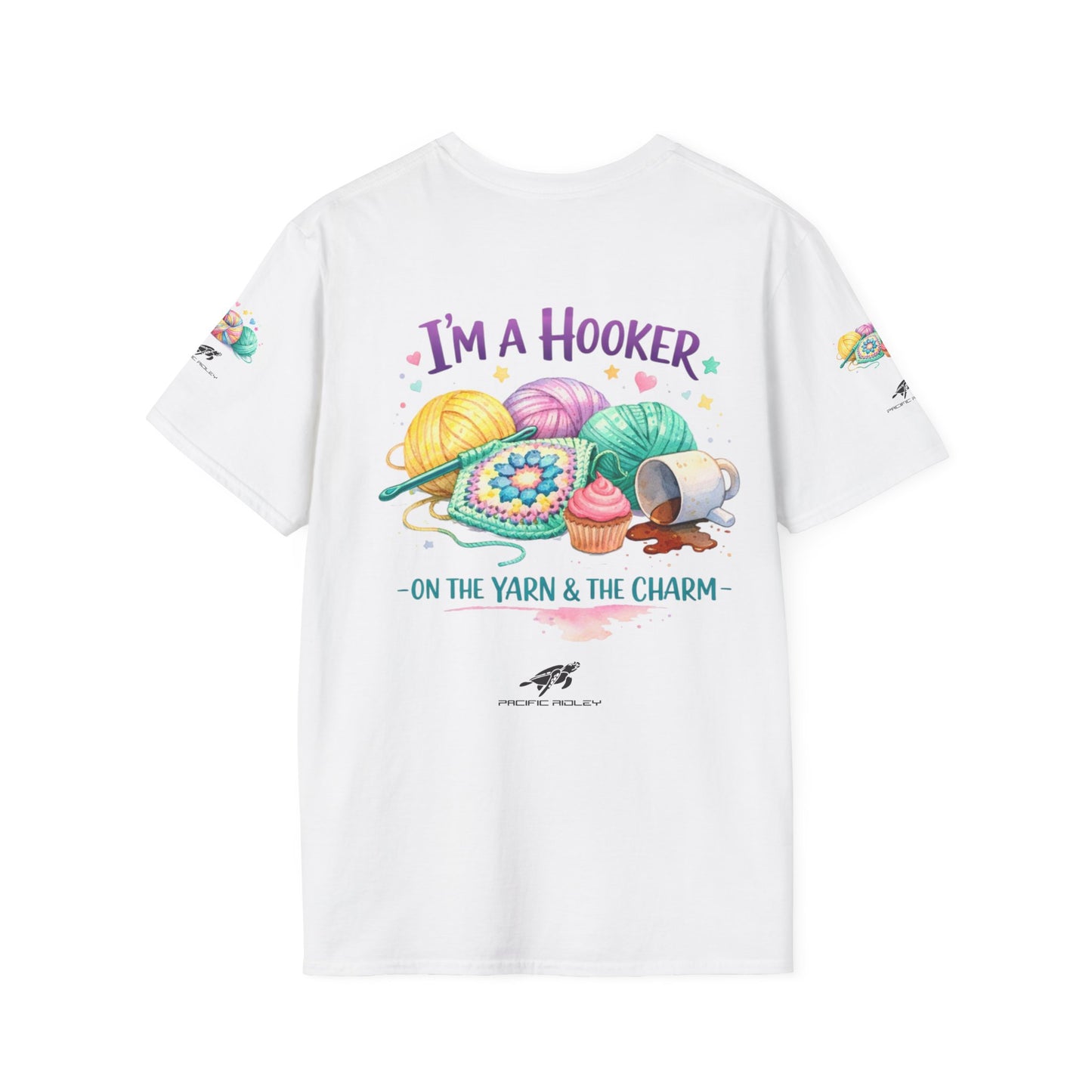 Hooked on Crochet T‑Shirt — "I'm a Hooker" Yarn Lovers Tee