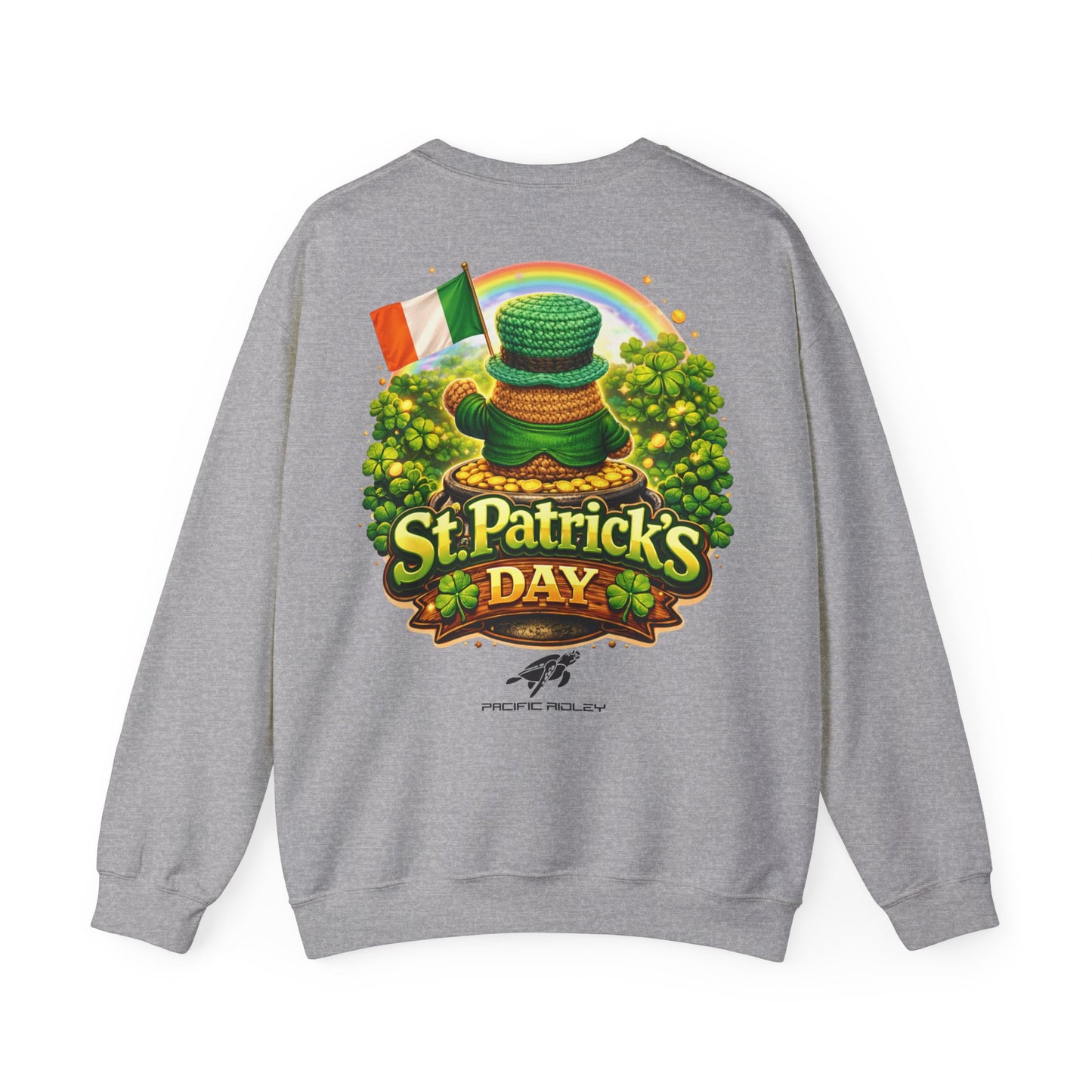 St. Patrick's Day Leprechaun Bear Crewneck Sweatshirt | Irish Shamrock Rainbow