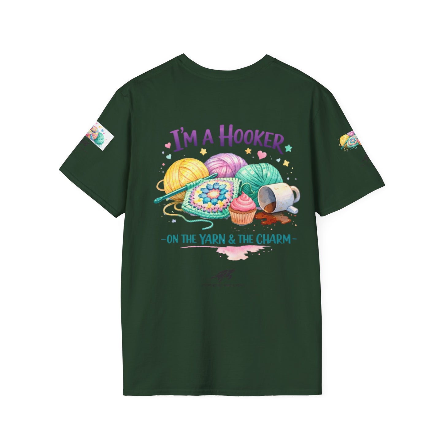Hooked on Crochet T‑Shirt — "I'm a Hooker" Yarn Lovers Tee