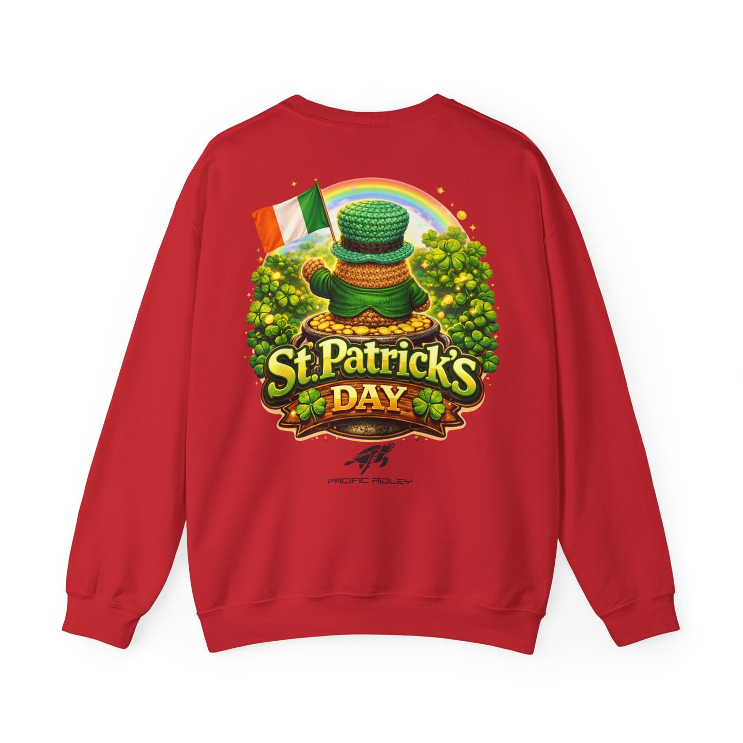 St. Patrick's Day Leprechaun Bear Crewneck Sweatshirt | Irish Shamrock Rainbow