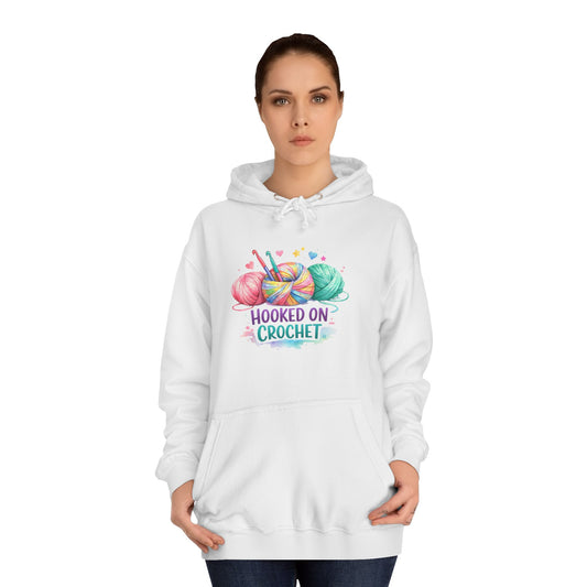 Hooked on Crochet Hoodie | Yarn Balls, Crochet Hooks, Colorful Craft