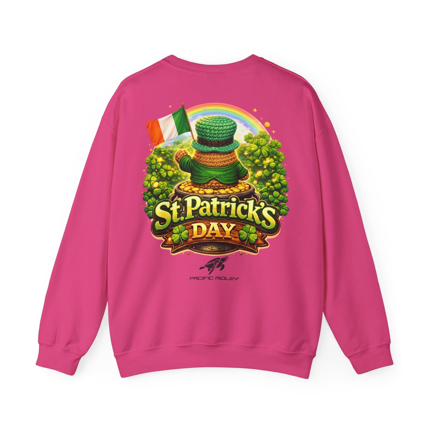 St. Patrick's Day Leprechaun Bear Crewneck Sweatshirt | Irish Shamrock Rainbow