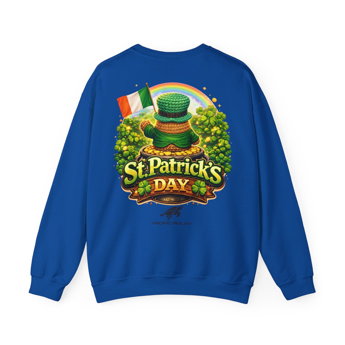St. Patrick's Day Leprechaun Bear Crewneck Sweatshirt | Irish Shamrock Rainbow