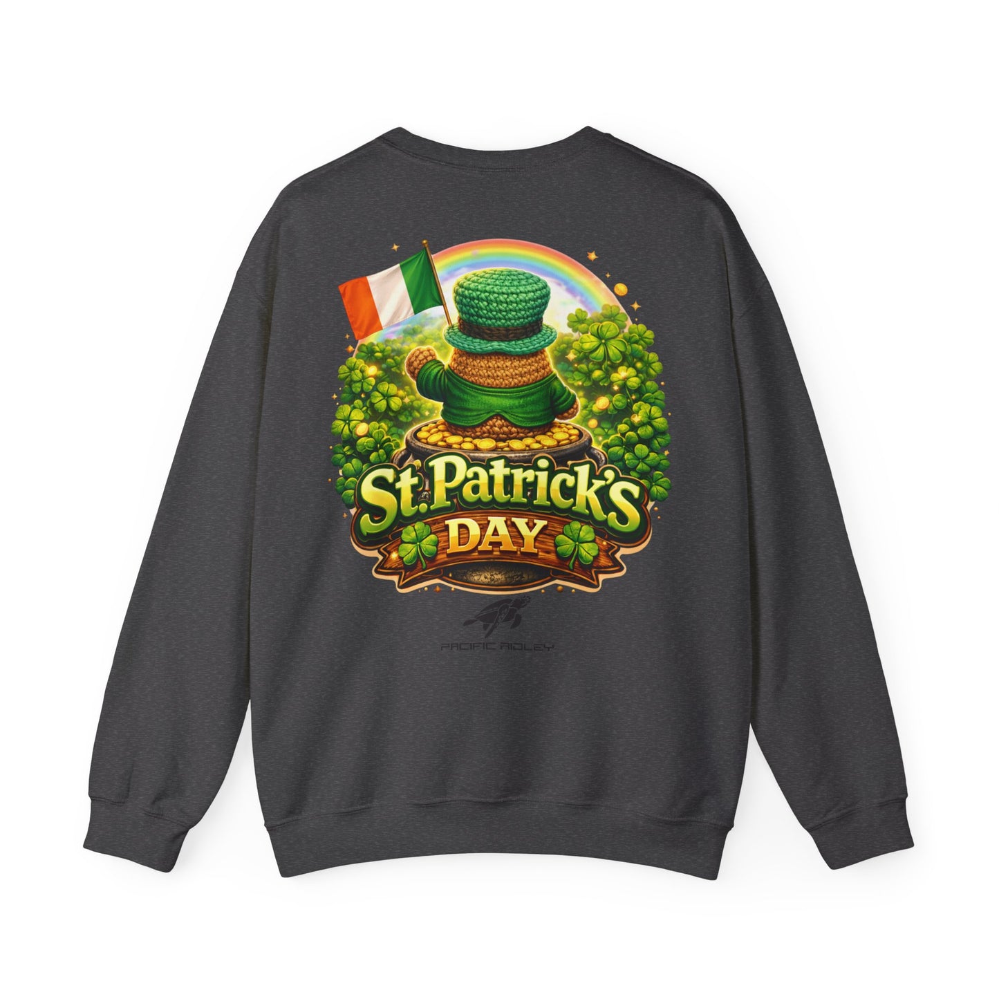 St. Patrick's Day Leprechaun Bear Crewneck Sweatshirt | Irish Shamrock Rainbow