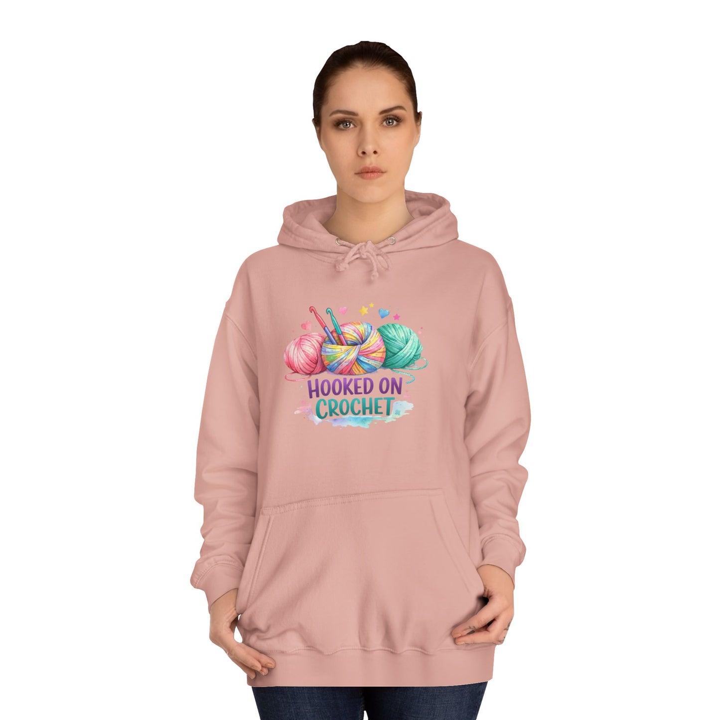 Hooked on Crochet Hoodie | Yarn Balls, Crochet Hooks, Colorful Craft