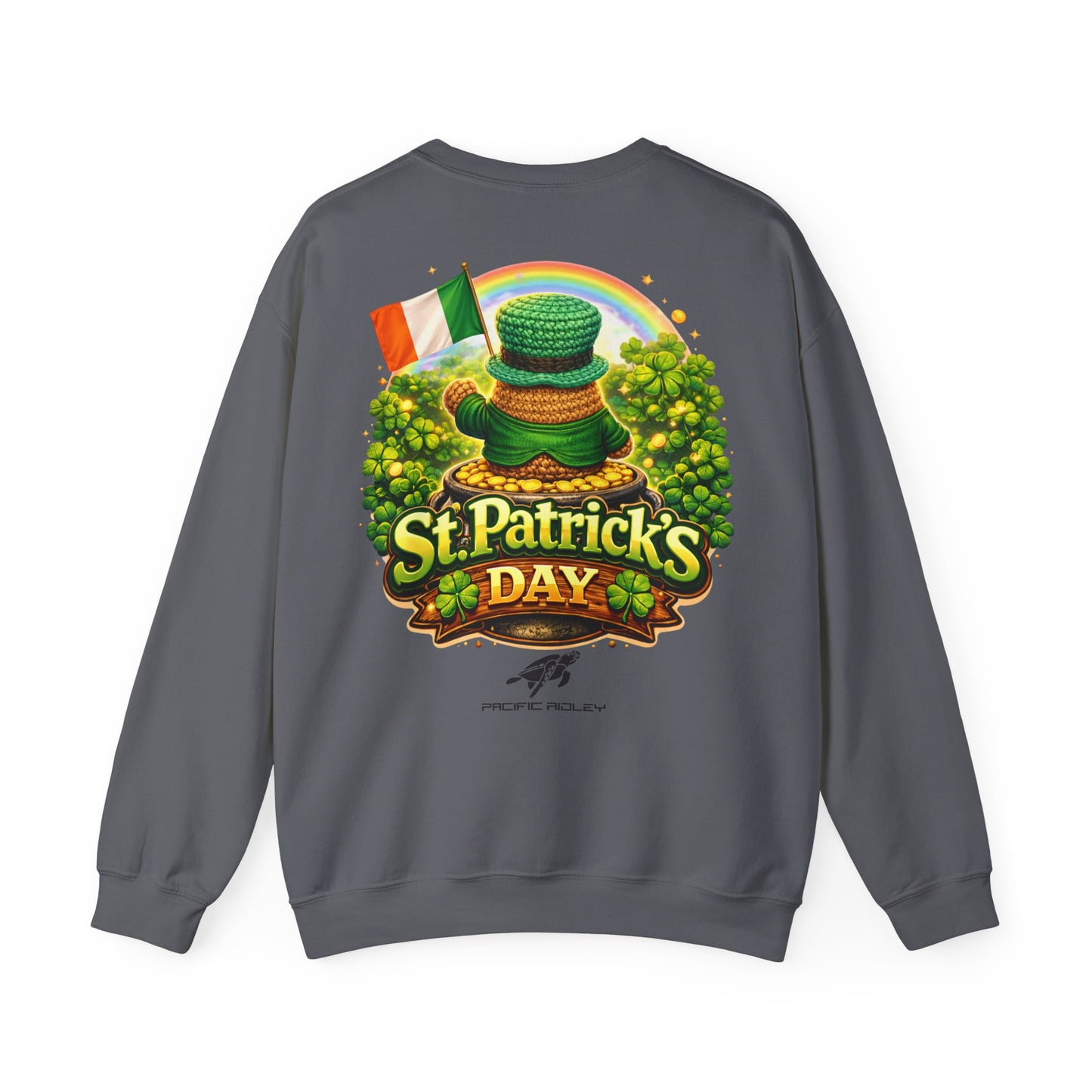 St. Patrick's Day Leprechaun Bear Crewneck Sweatshirt | Irish Shamrock Rainbow