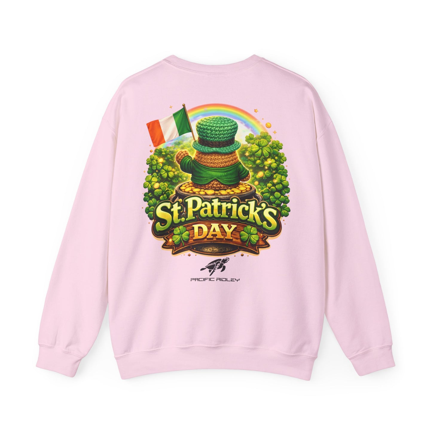 St. Patrick's Day Leprechaun Bear Crewneck Sweatshirt | Irish Shamrock Rainbow