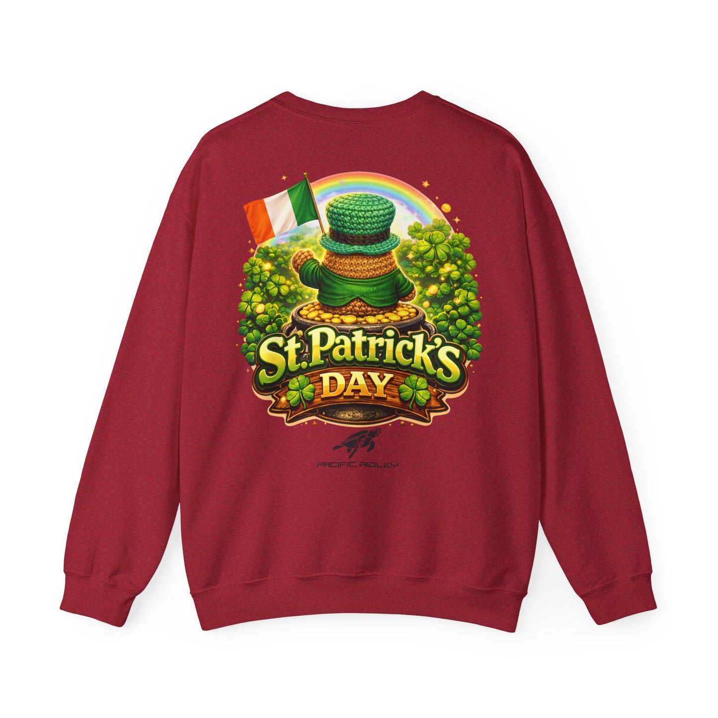 St. Patrick's Day Leprechaun Bear Crewneck Sweatshirt | Irish Shamrock Rainbow