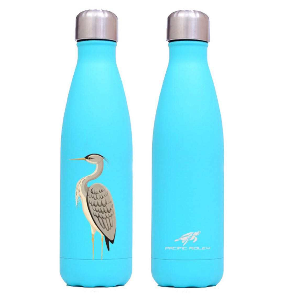 Dog &amp; Dome Heron Bottle Aqua / Pink 500ml