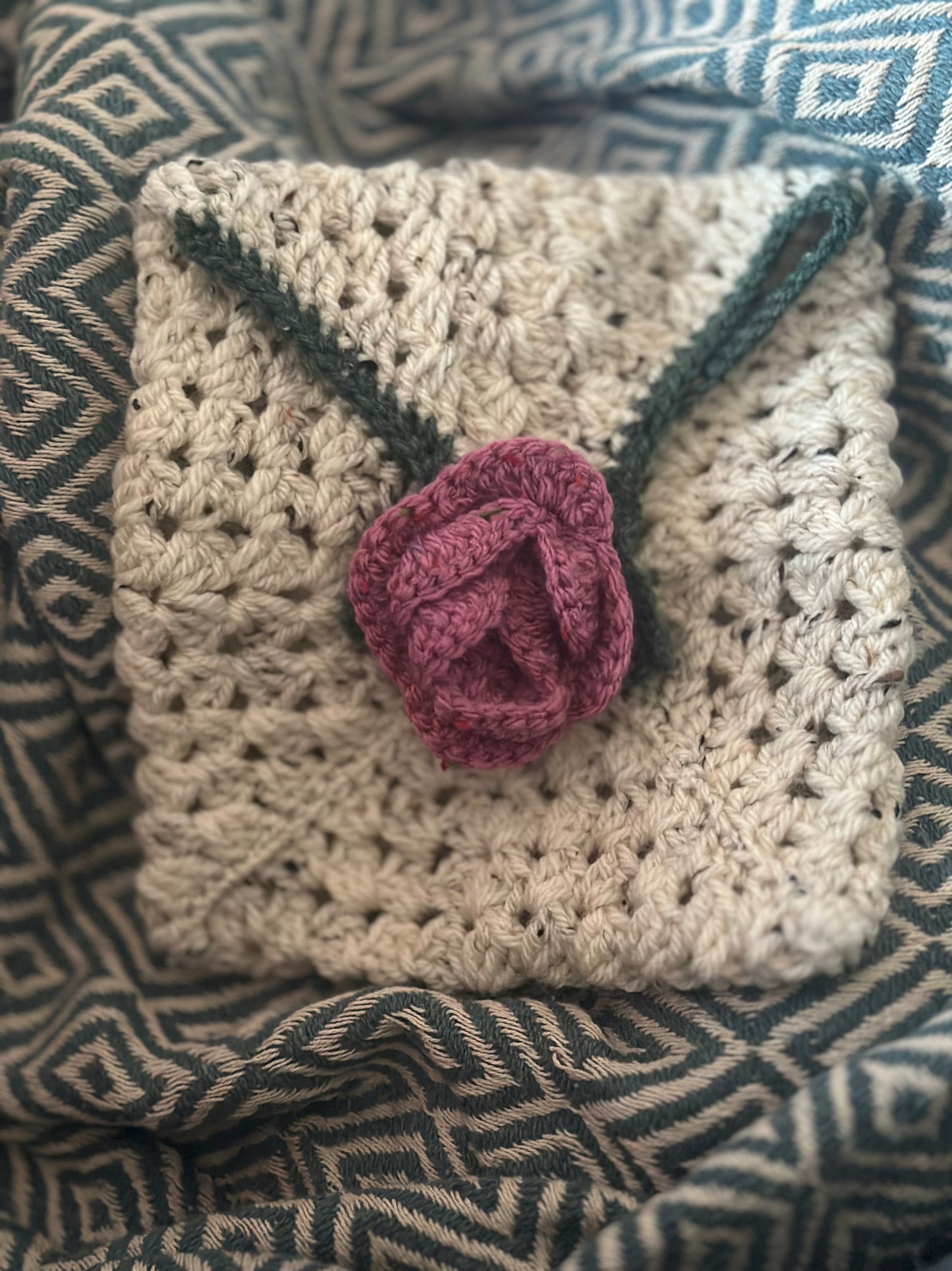 Handmade Tweed Crochet Book & Kindle Cover