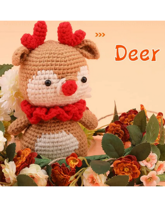 **Pre Order ** Crochet Kit, Amigurumi Reindeer for beginners