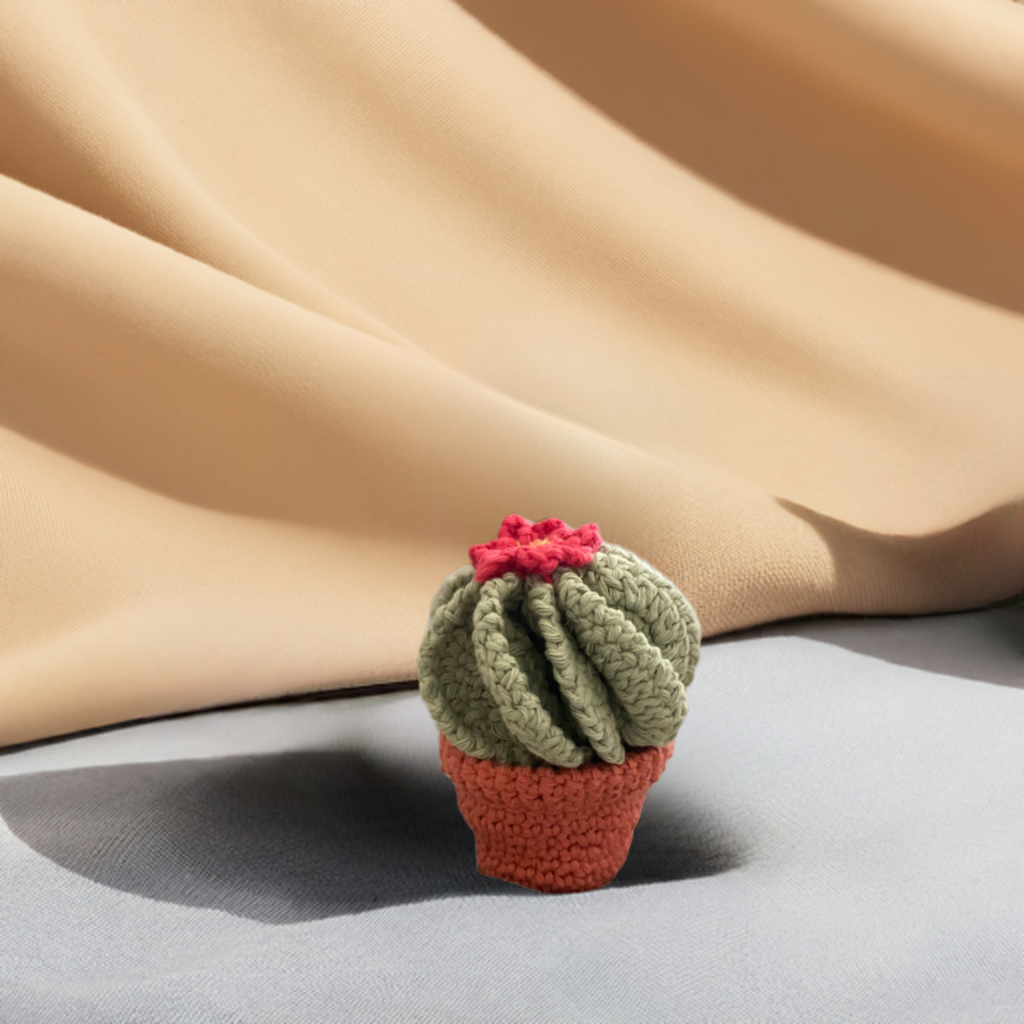 Crochet Cactus with flower, for plant lovers, Gardners, home decor, gifts