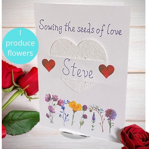 Packs of 10 Seeded Hearts, Bee friendly flowers, Wedding favours, Table decoration, Labels